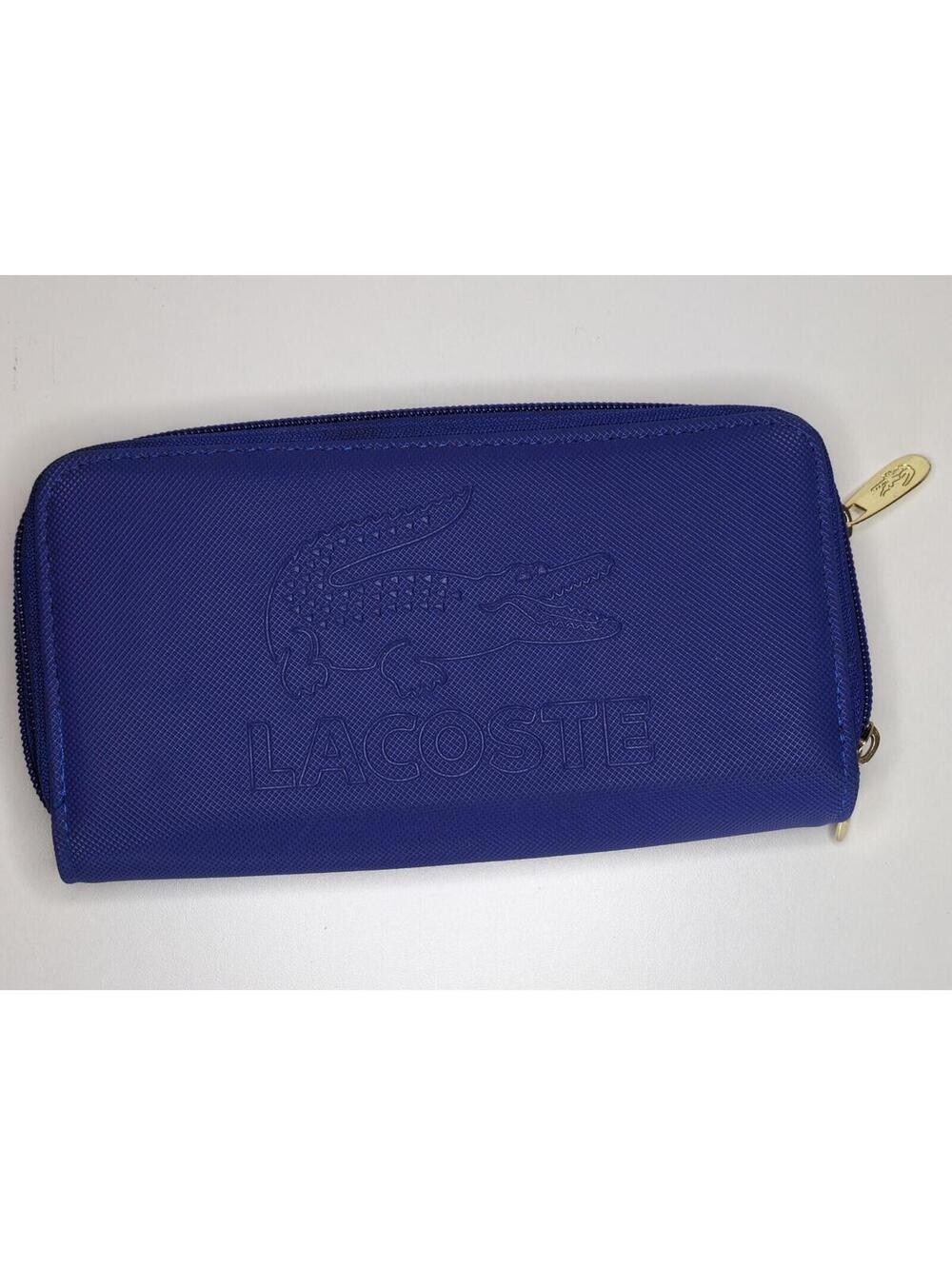 Lacoste Women's Long Navy Blue Zip Around Wallet